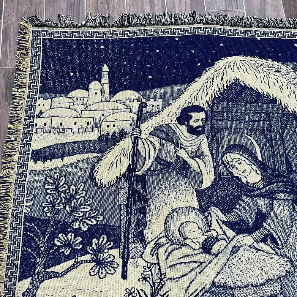 Mohawk Rug & Textiles Nativity Woven Christmas Tapestry Throw Blanket 51